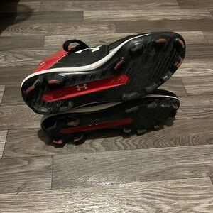 Under Armour mens Black and Red Athletic Sneakers